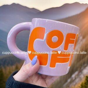 💜NWT🧡Starbucks 2026 Lilac & Orange Coffee for All Graphic Lettering Ceramic Mug